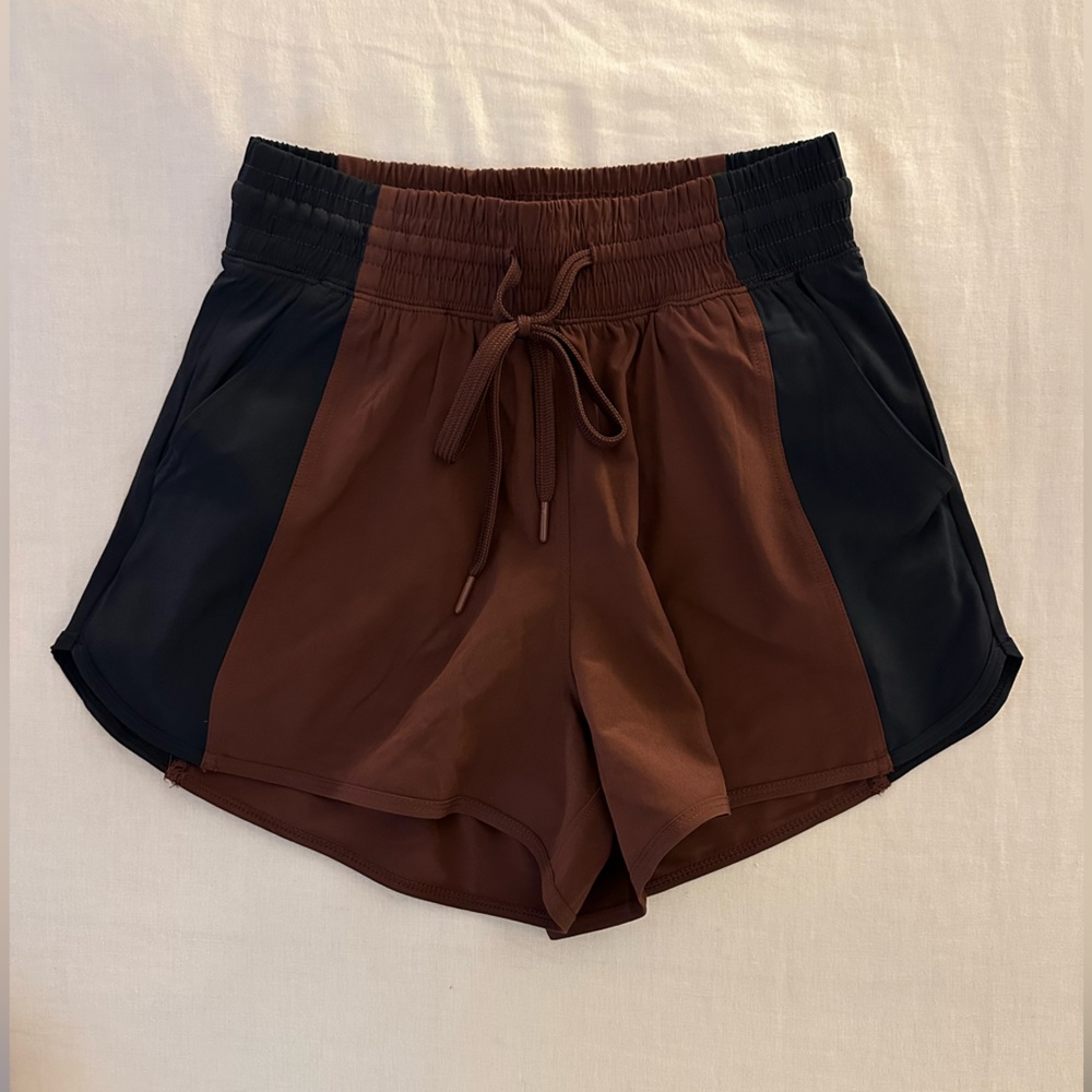 YPB Two-Tone Brown and Black Women's Running Shorts